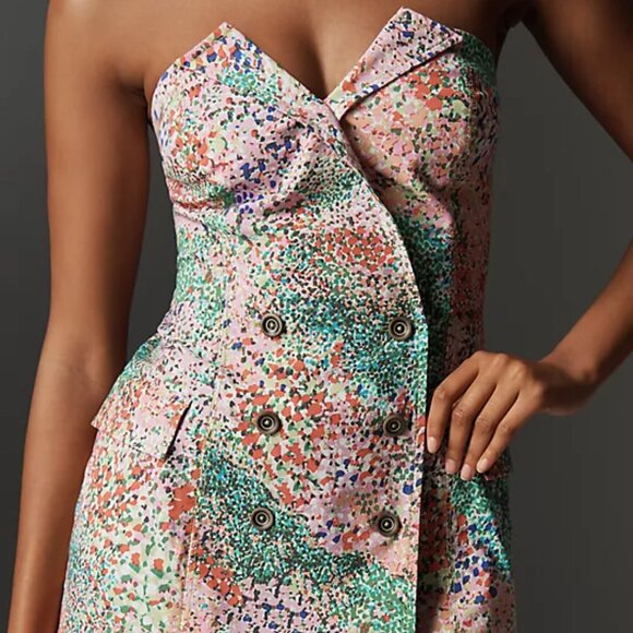 Anthropologie Maeve Strapless Blazer Shift Mini Dress- Large - Picture 4 of 4